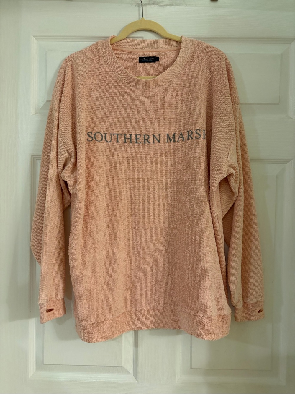 Southern Marsh Sunday Morning Sweater Camellia Pink terry loop oversized medium